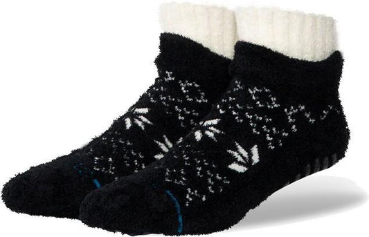 Snowflake Cozy Slipper Socks - black 1