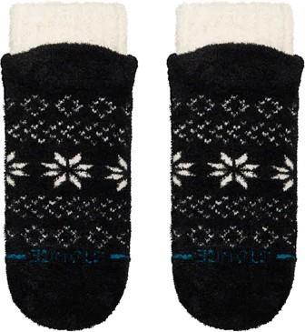 Snowflake Cozy Slipper Socks - black 1