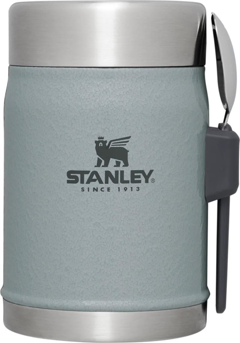 The Legendary Food Jar + Spork - hammertone silver 1