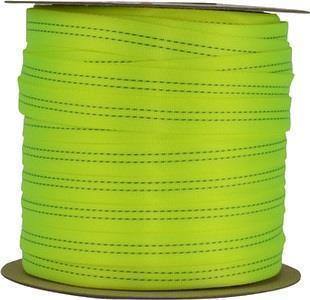 TechTape Tubular Webbing 1" x 92m / 300` (Sold p/mtr) - Neon Yellow 2