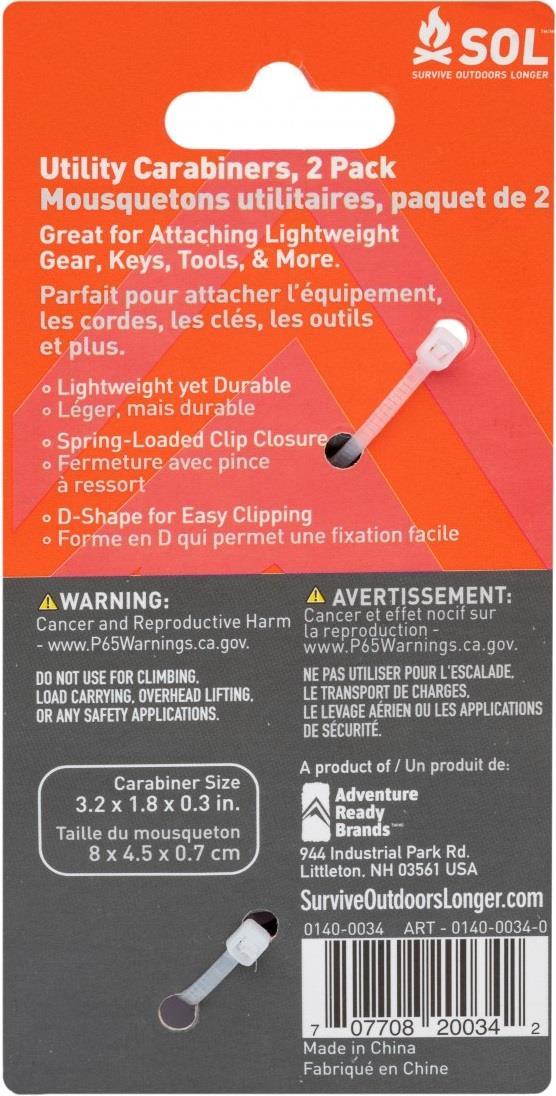 Utility Carabiner 8cm 2-Pack - not applicable 1