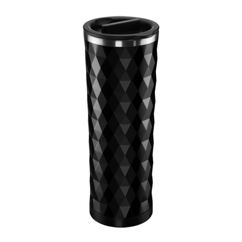 Double Wall Stainless Tea/Coffee Tumbler - Diamond Pattern - Black - 16oz - not applicable 1