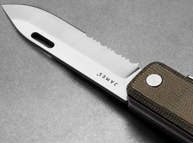 The Ellis - Scissors - OD Green / Stainless / Micarta / Serrated 2