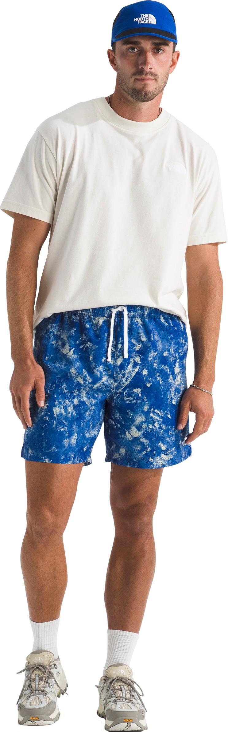 Action 2.0 Printed Shorts, Long - Mens - tnf blue chalk texture print 1