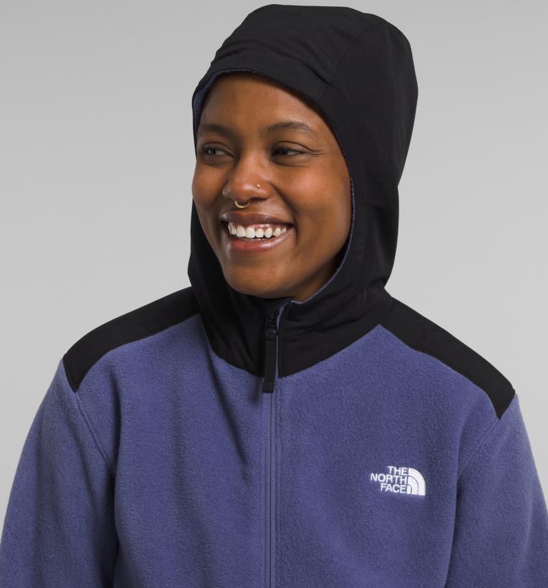 Alpine Polartec 200 Full Zip Hooded Jacket - Womens - Cave Blue / TNF Black 3