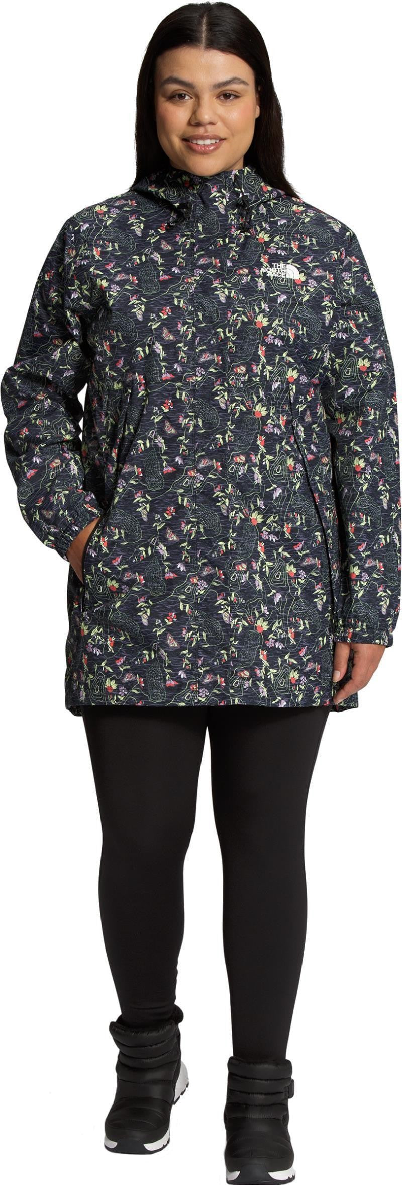Antora Parka, Plus - Womens - tnf black iwd print 1