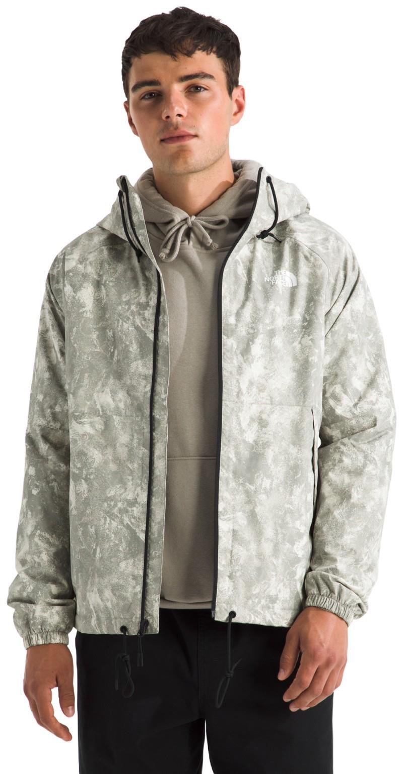 Antora Printed Rain Hoodie - Mens - stone slab chalk texture print 1