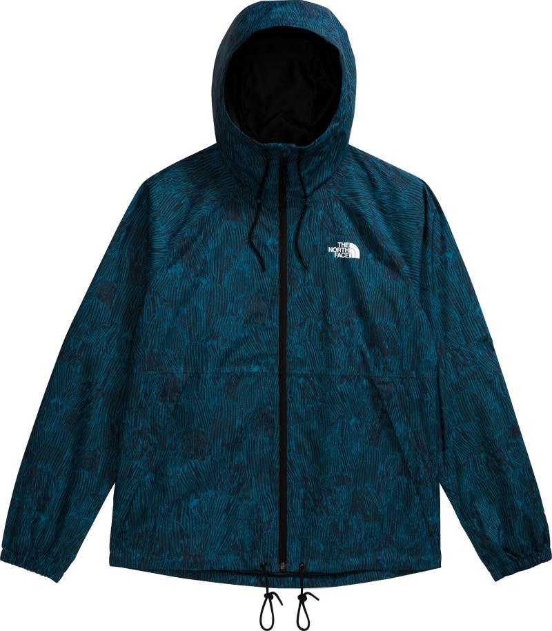 Antora Printed Rain Hoodie - Mens - summit navy regenerative ink print 1