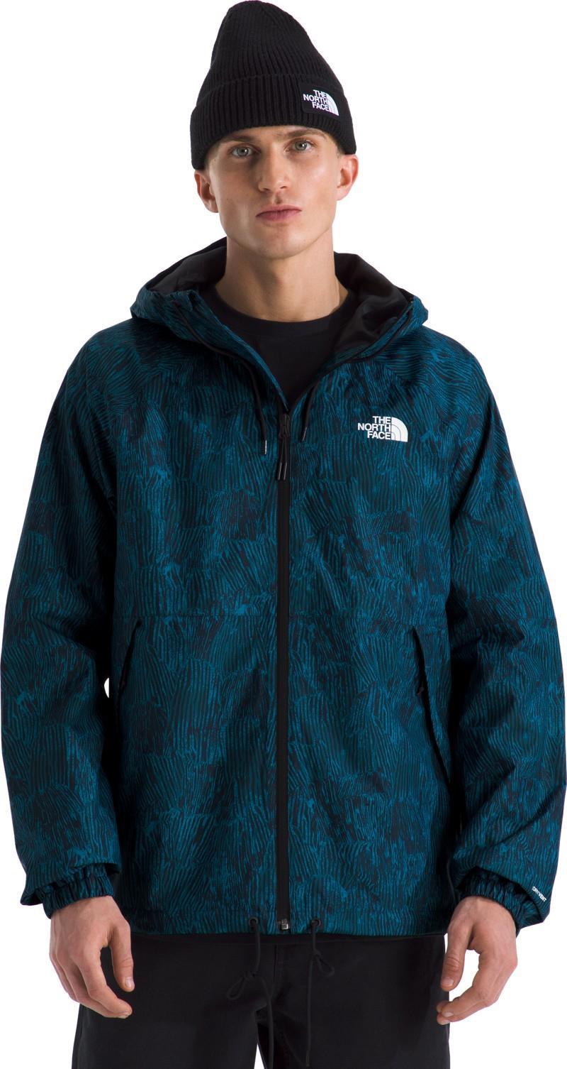 Antora Printed Rain Hoodie - Mens - summit navy regenerative ink print 1