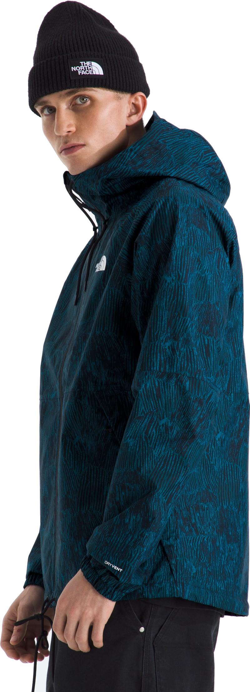 Antora Printed Rain Hoodie - Mens - summit navy regenerative ink print 1