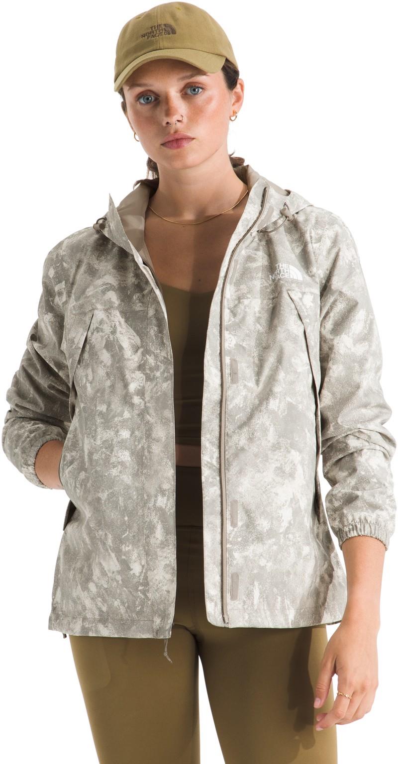 Antora Printed Rain Jacket - Womens - stone slab chalk texture print 1