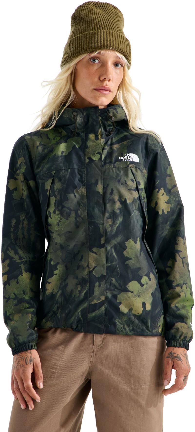 Antora Printed Rain Jacket - Womens - woodland green yosemite oak print 1