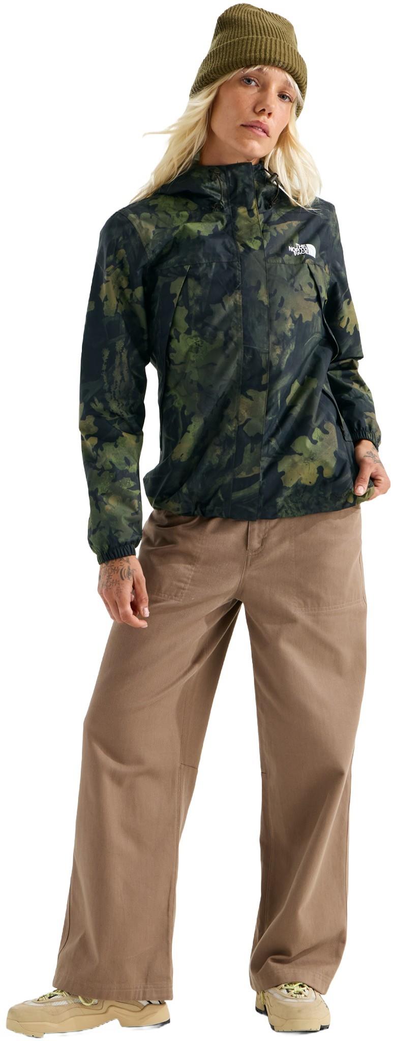 Antora Printed Rain Jacket - Womens - woodland green yosemite oak print 1