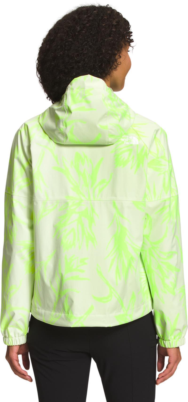 Antora Rain Hoodie - Womens - Lime Cream Tropical Paintbrush Print 3