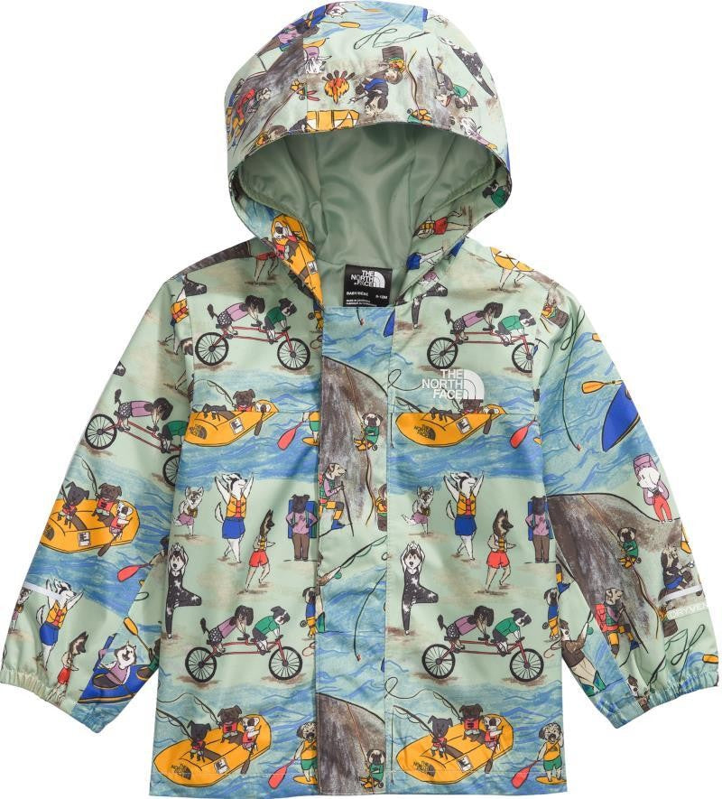 Antora Rain Jacket - Baby - misty sage tnf design dogs print 1