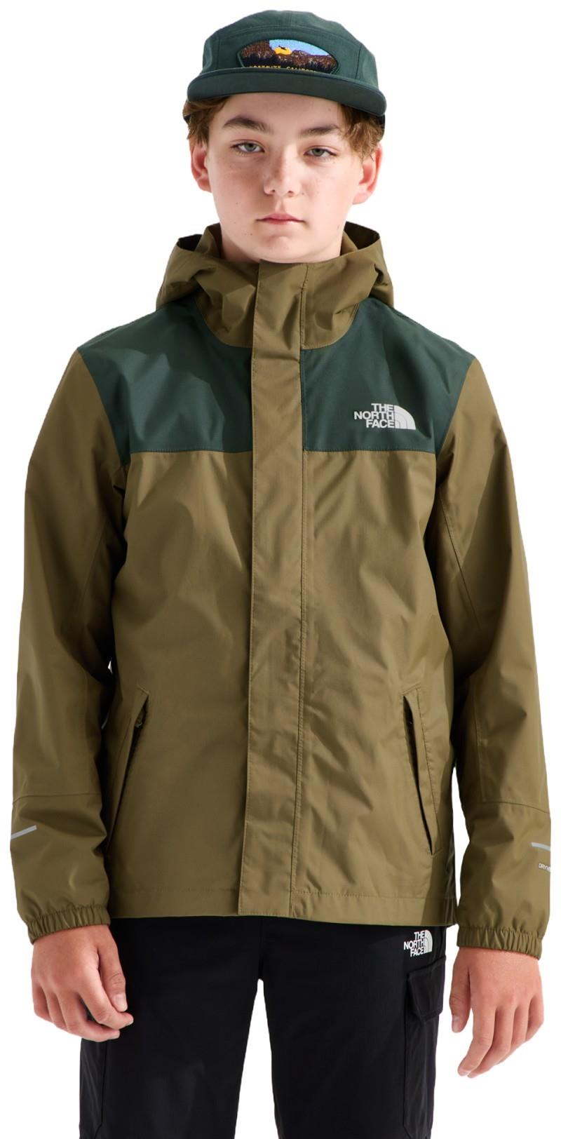 Antora Rain Jacket - Boys - caraway seed / bottle green 1