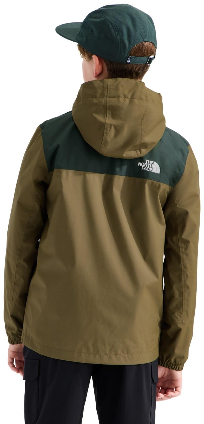 Antora Rain Jacket - Boys - caraway seed / bottle green 1