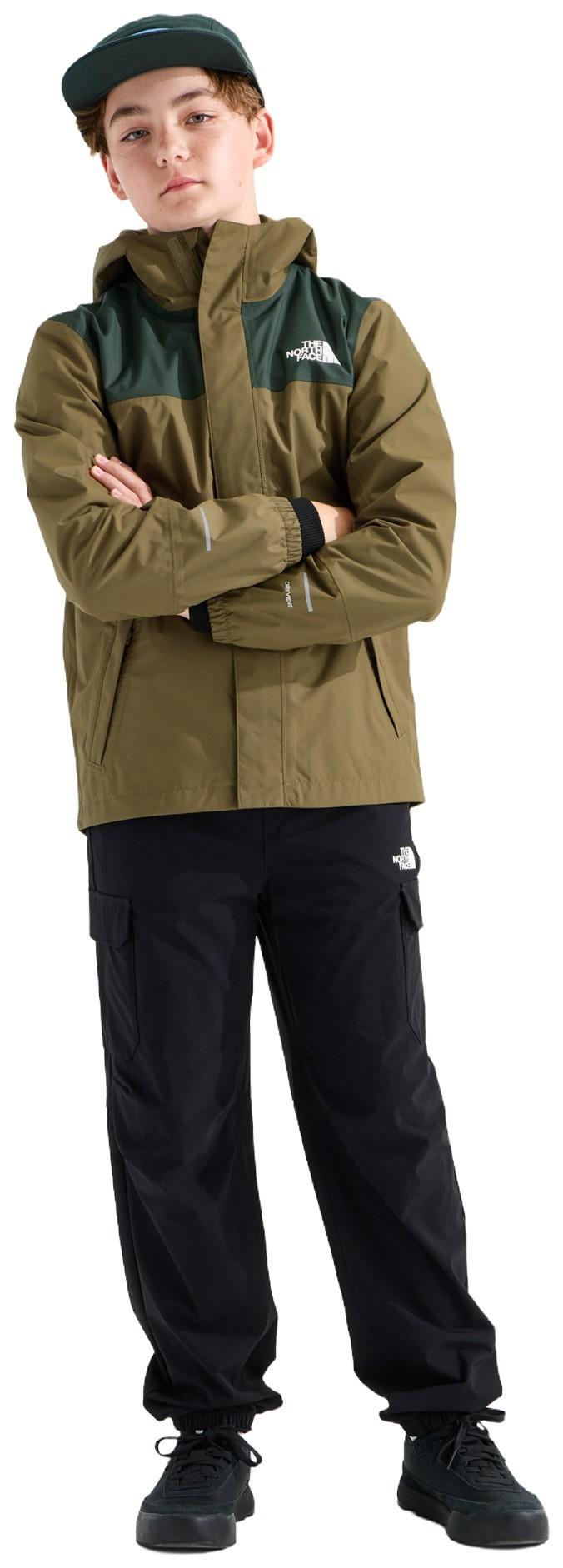 Antora Rain Jacket - Boys - caraway seed / bottle green 1