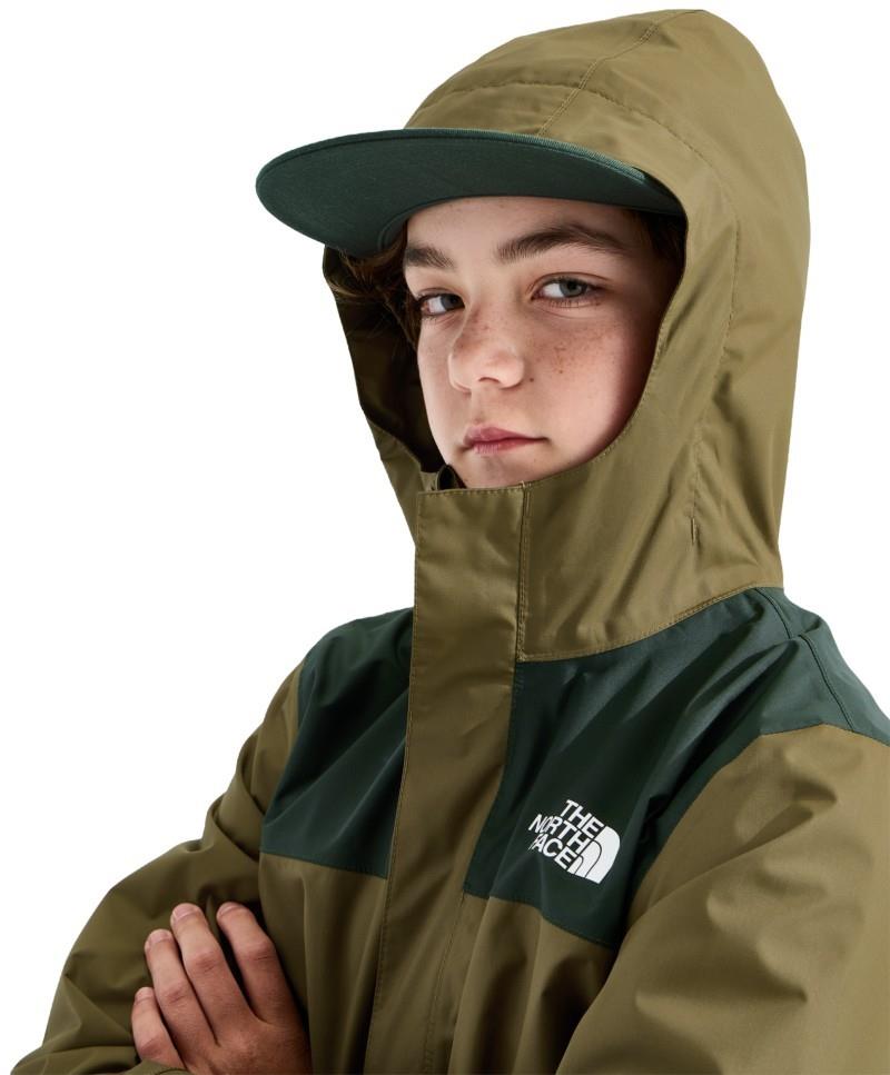 Antora Rain Jacket - Boys - caraway seed / bottle green 1