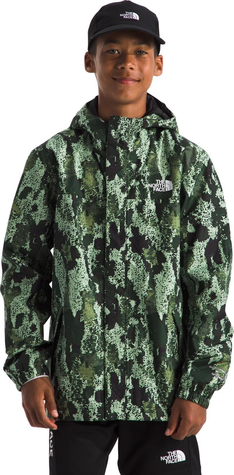 Antora Rain Jacket - Boys - misty sage generative camo print 1