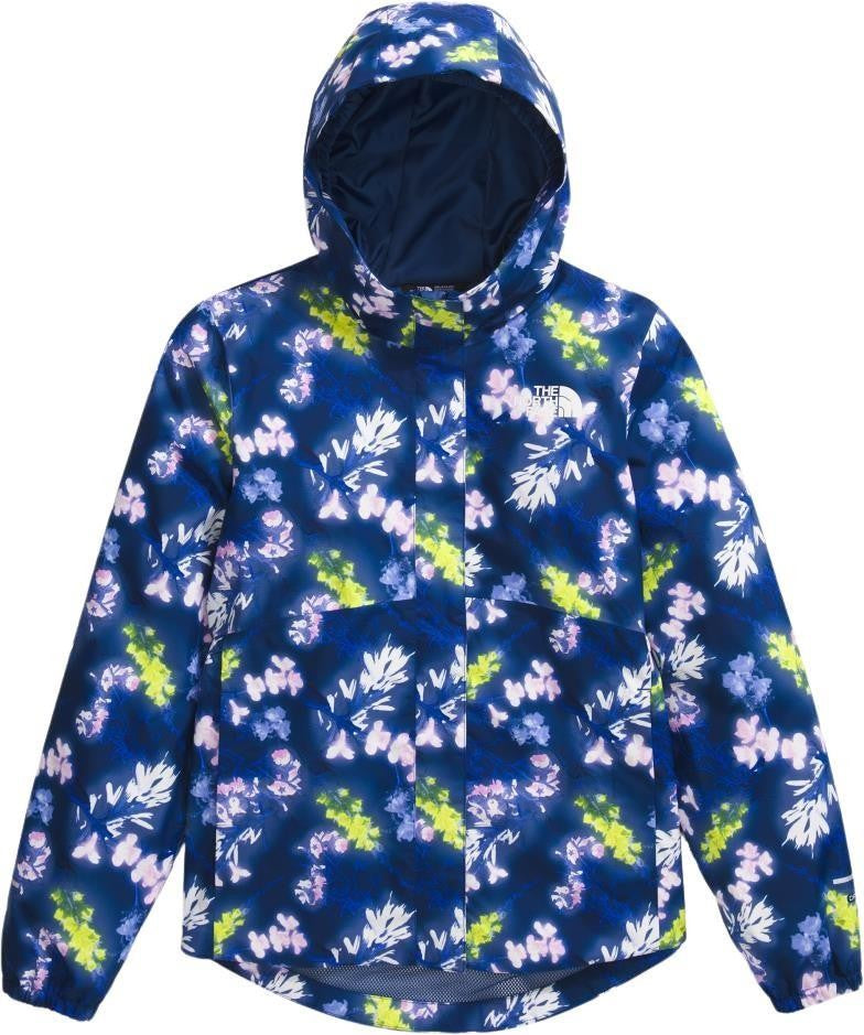 Antora Rain Jacket - Girls - estate blue florescent floral print 1
