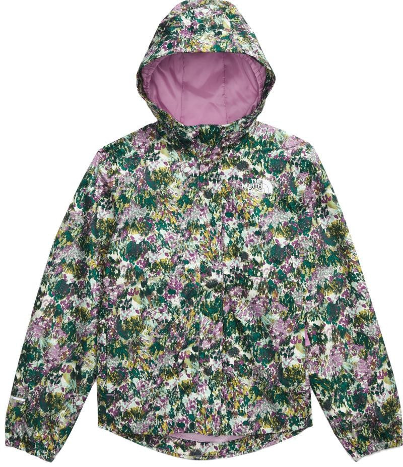 Antora Rain Jacket - Girls - mineral purple maze floral print 1