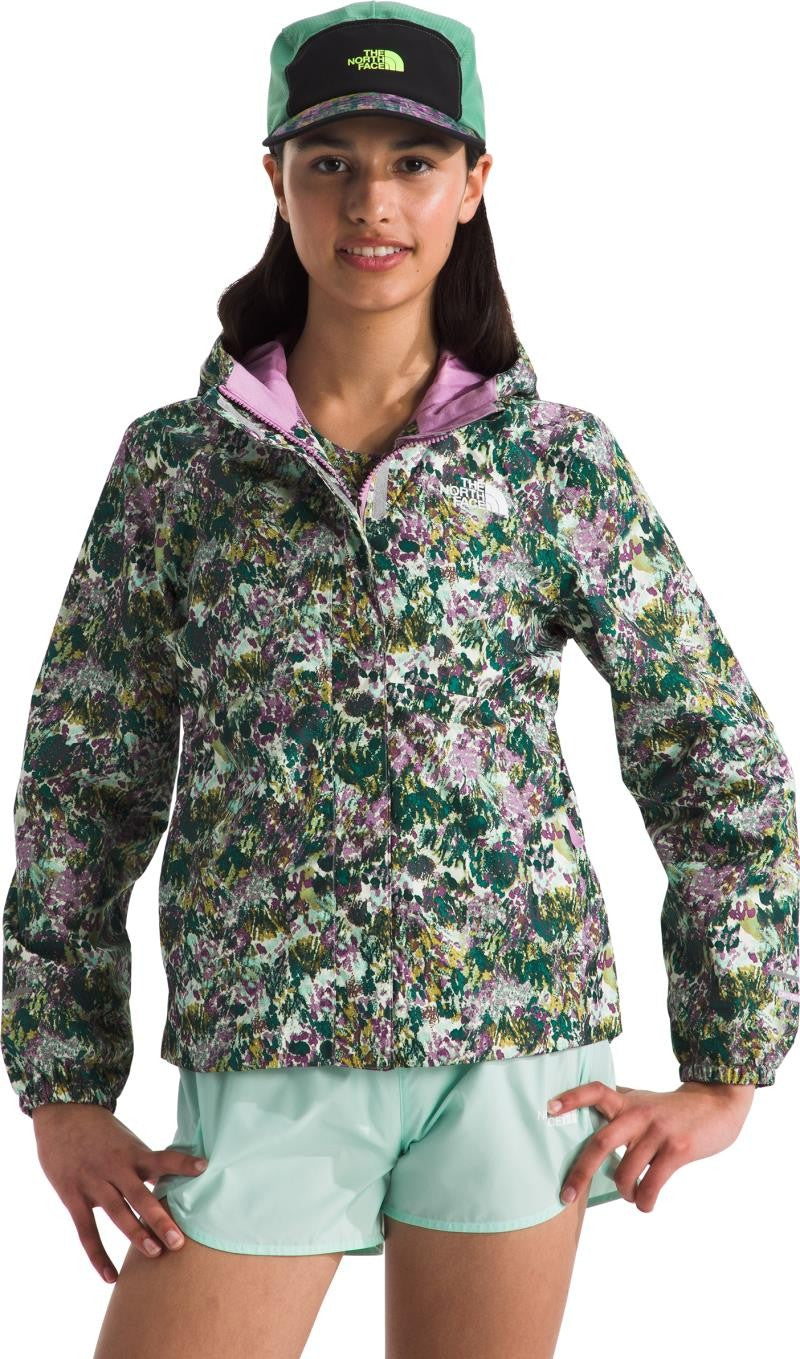 Antora Rain Jacket - Girls - mineral purple maze floral print 1