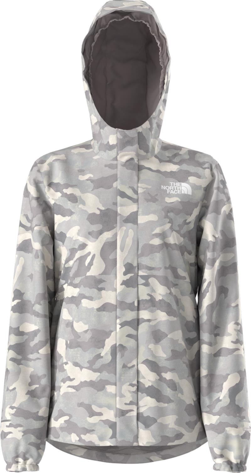Antora Rain Jacket - Girls - moonstone grey tnf camo small print 1