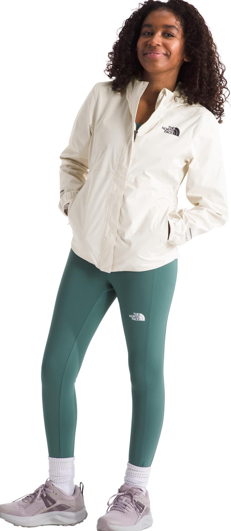 Antora Rain Jacket - Girls - white dune 1