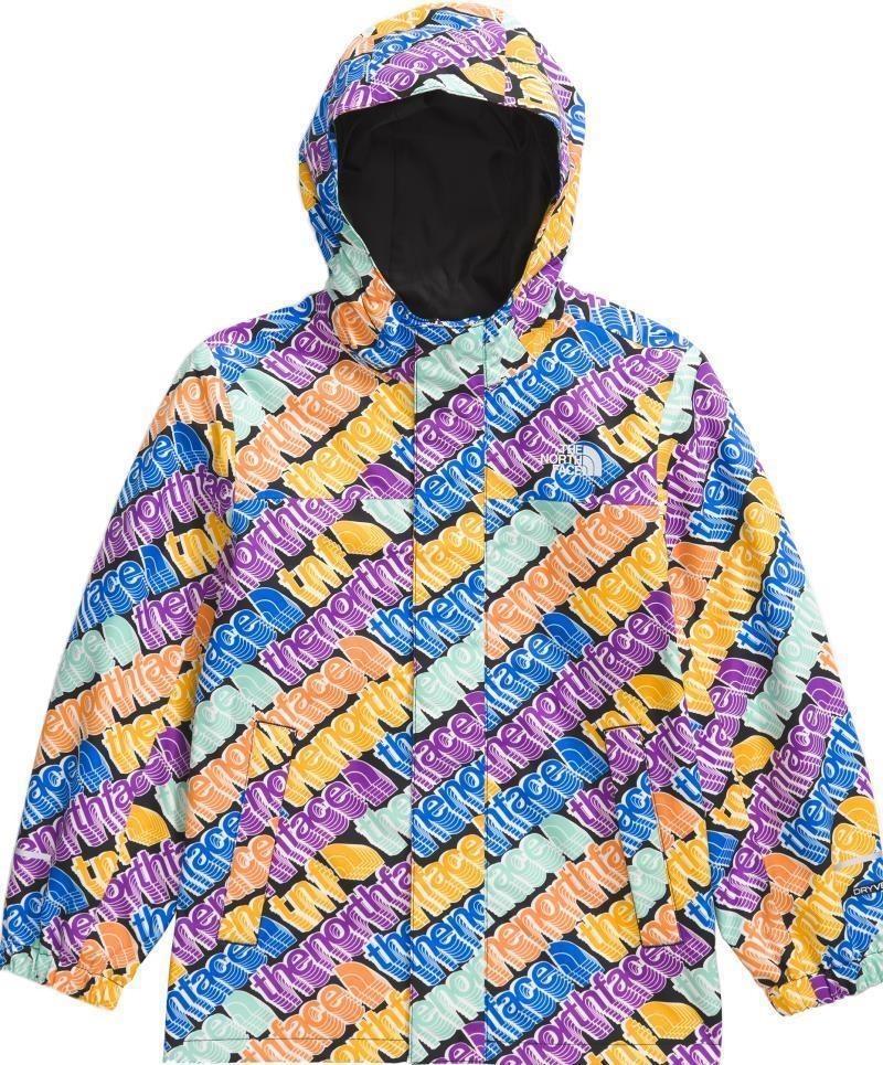 Antora Rain Jacket - Kids - bright foam diagonal logo multi print 1