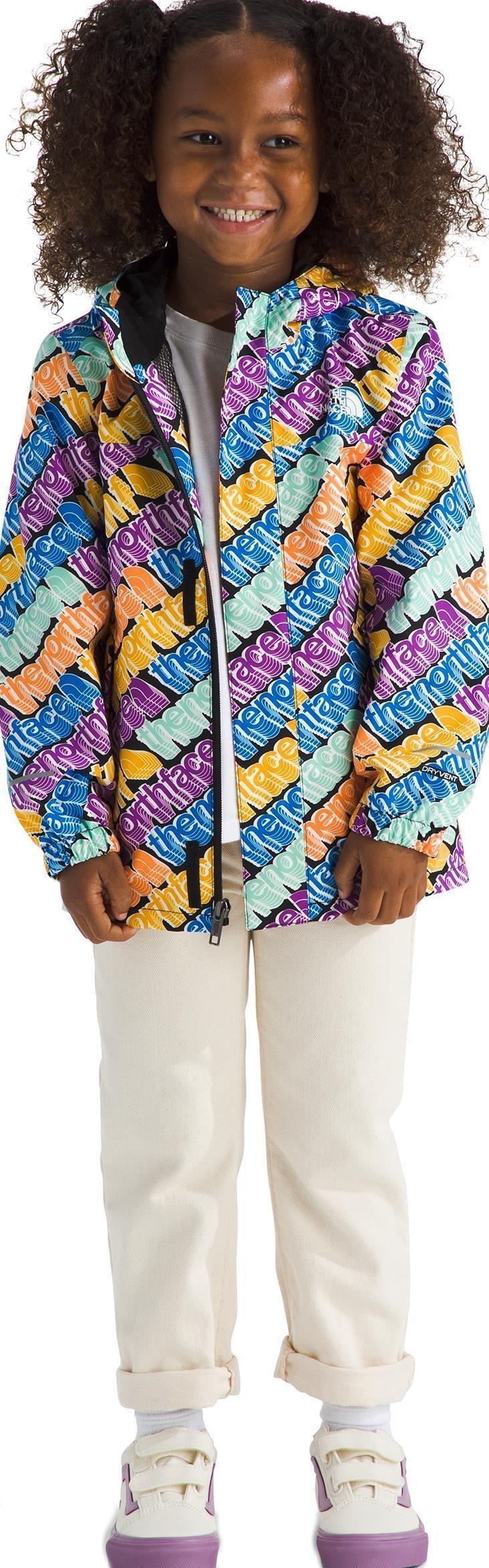 Antora Rain Jacket - Kids - bright foam diagonal logo multi print 1