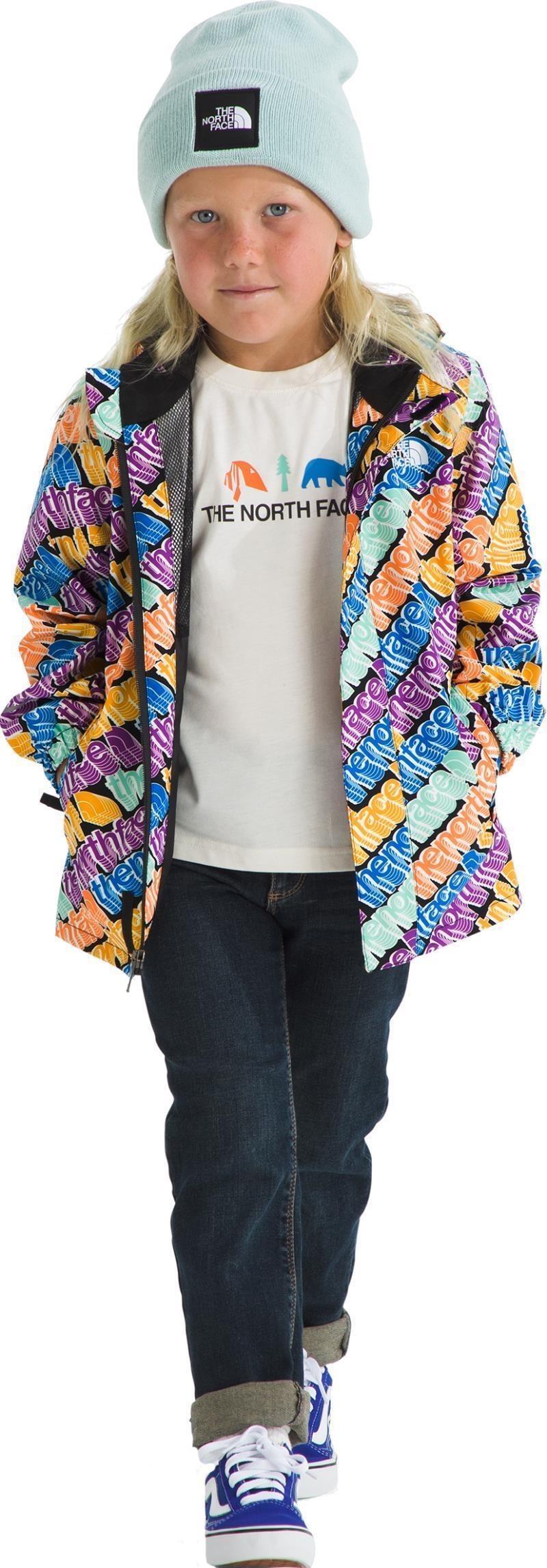 Antora Rain Jacket - Kids - bright foam diagonal logo multi print 1