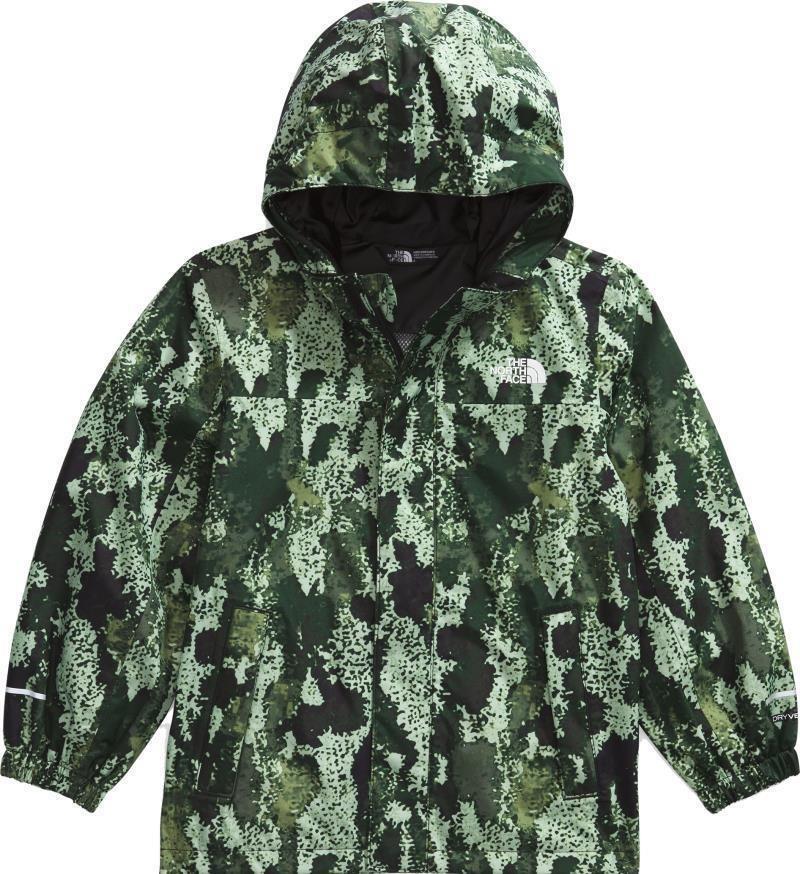Antora Rain Jacket - Kids - misty sage generative camo print 1
