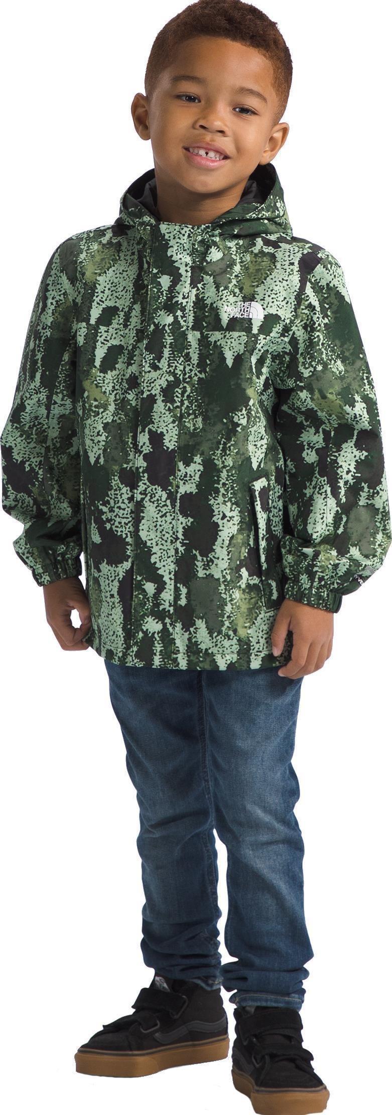 Antora Rain Jacket - Kids - misty sage generative camo print 1