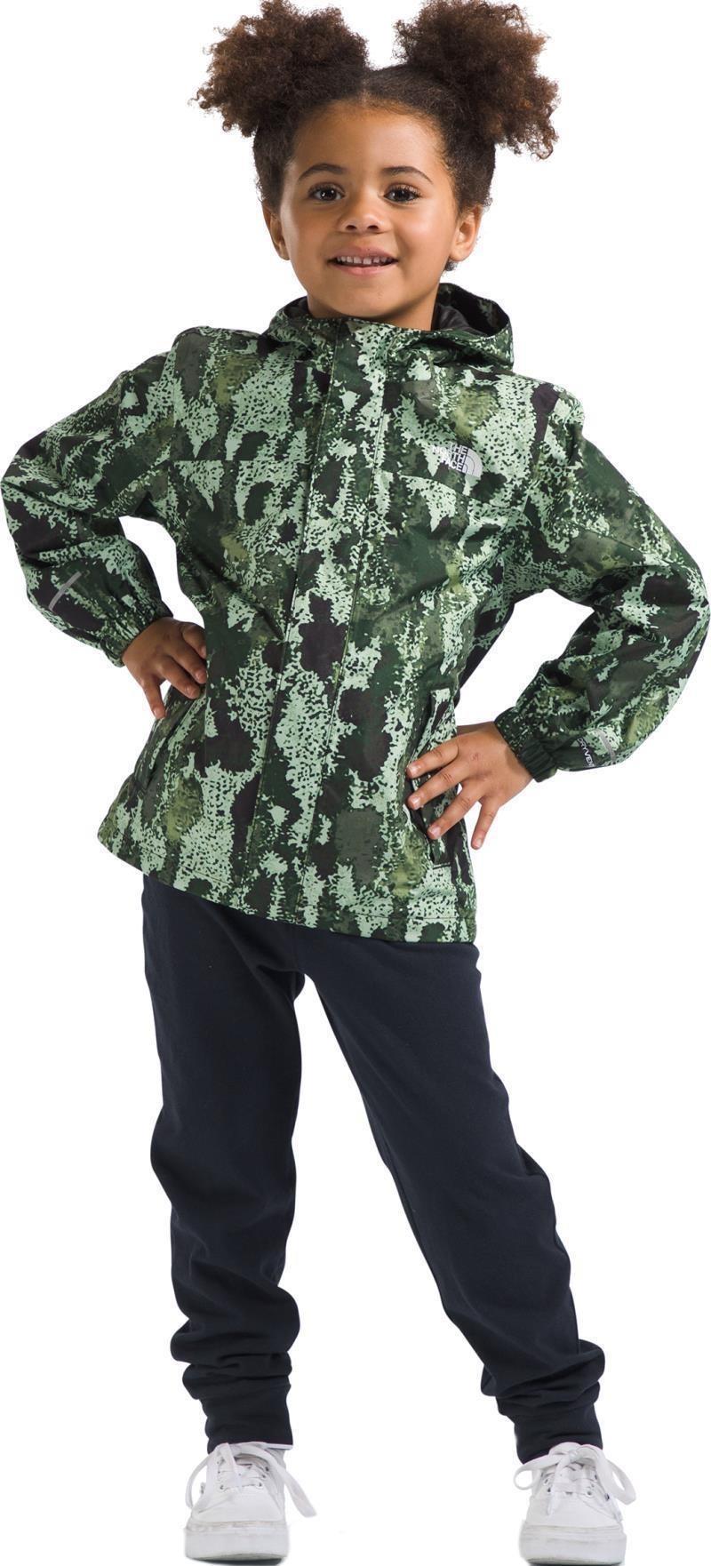 Antora Rain Jacket - Kids - misty sage generative camo print 1