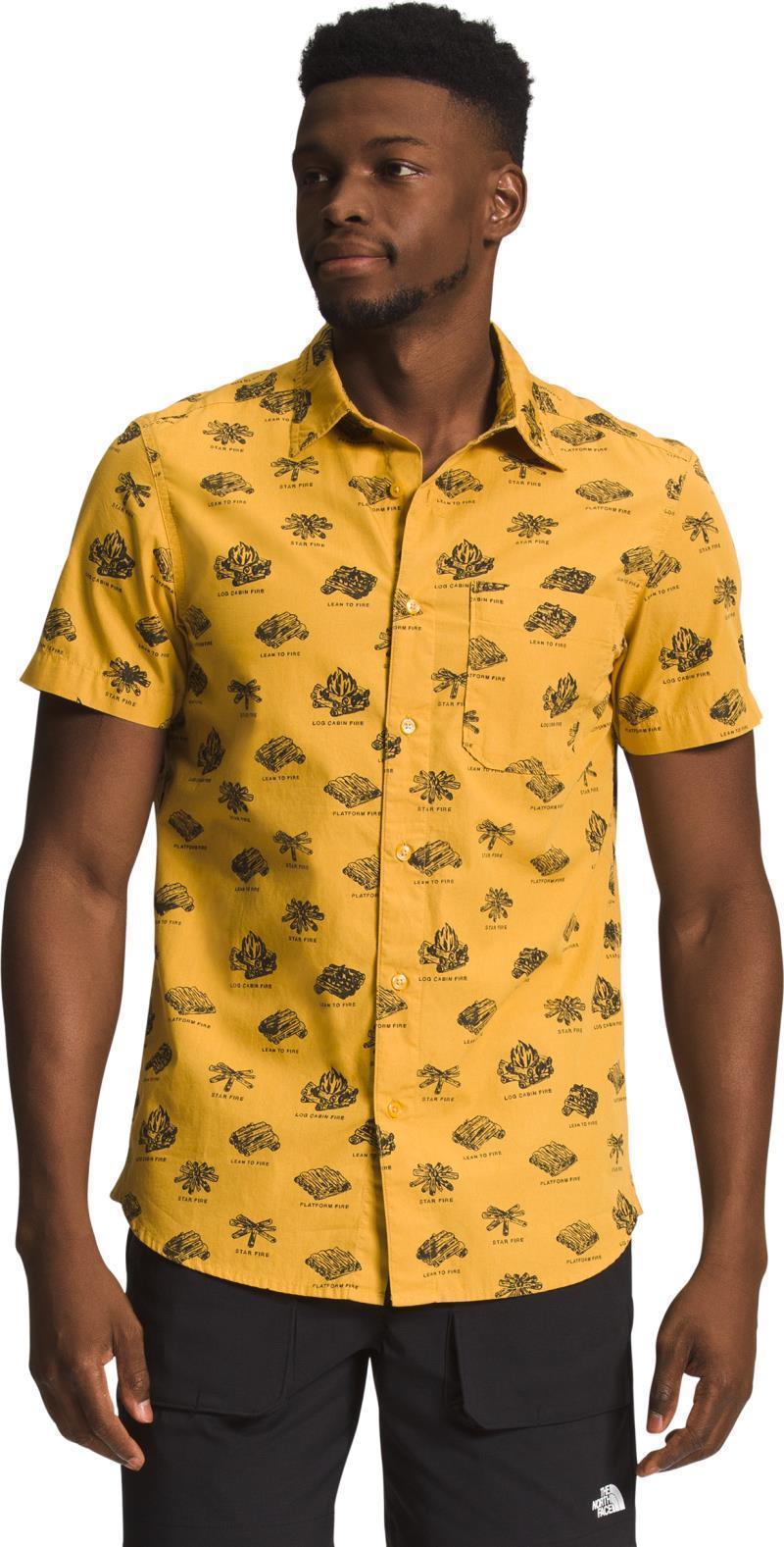 Baytrail Pattern SS Shirt - Mens - Arrowwood Yellow Campfire Print 1
