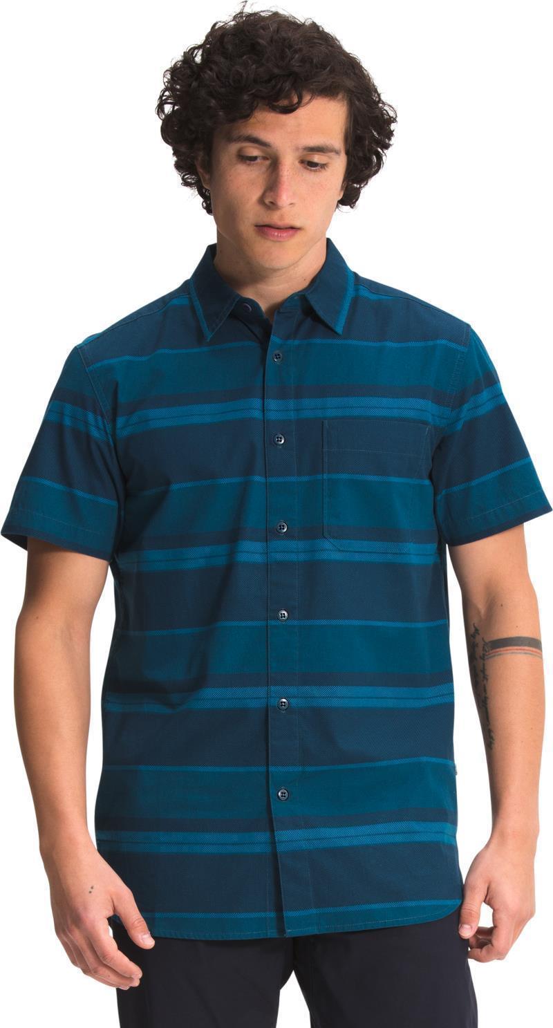 Baytrail Pattern SS Shirt - Mens - Monterey Blue Large Half Dome Stripe 1
