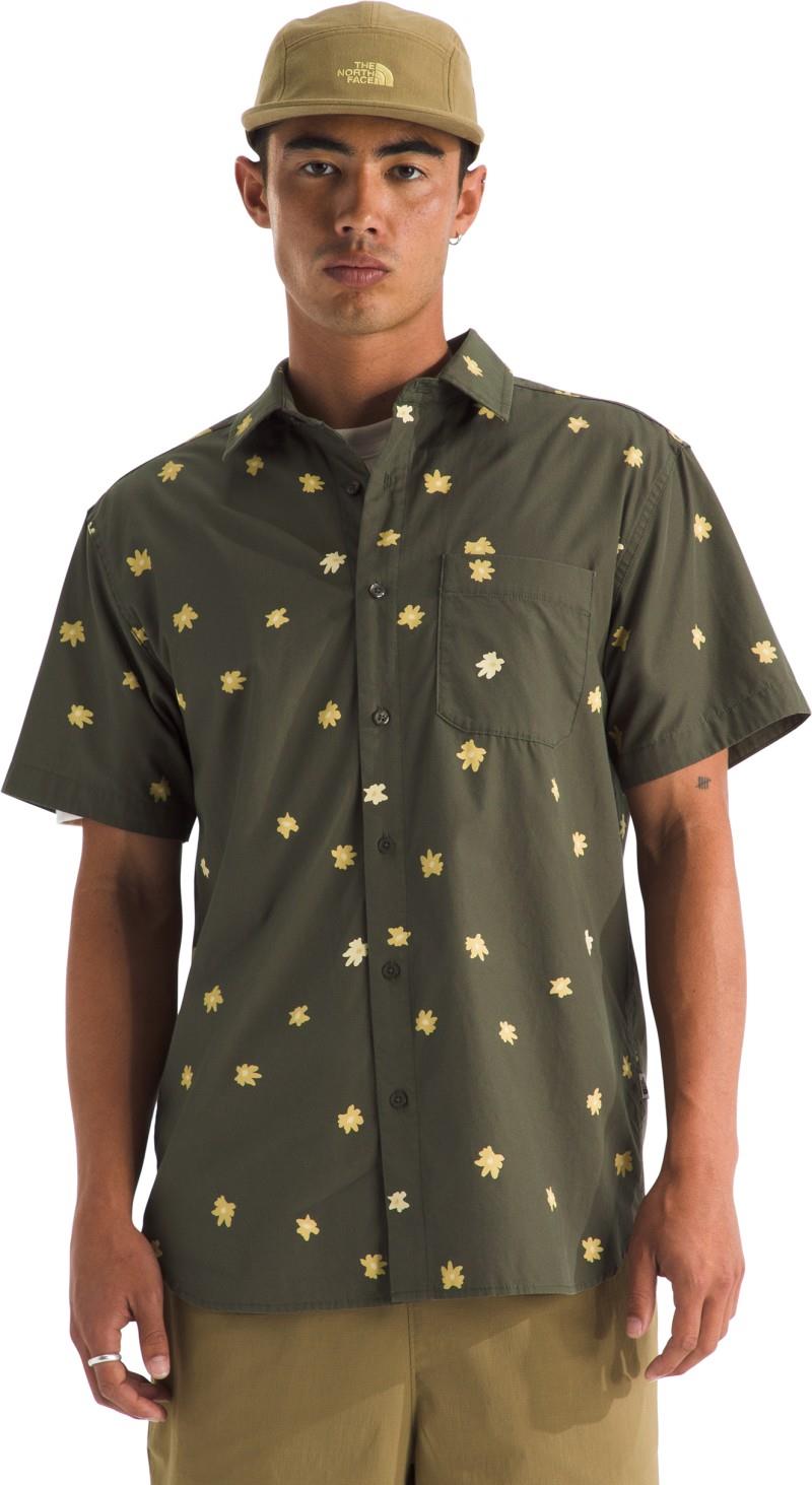 Baytrail Pattern SS Shirt - Mens - new taupe green simple floral print 1
