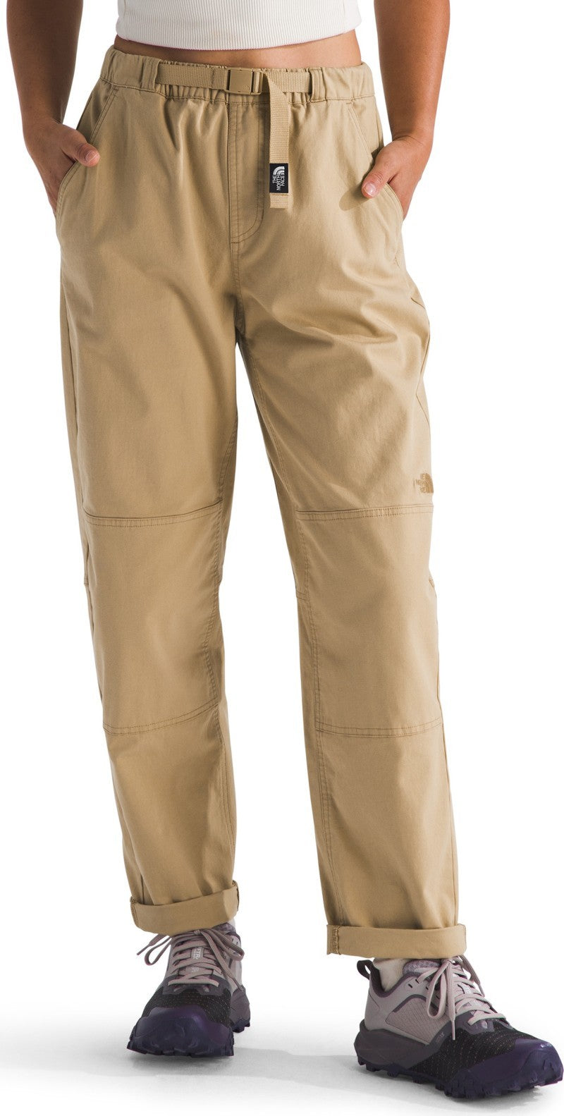 Beta Utility Belted Pants, Short - Womens - khaki stone 1