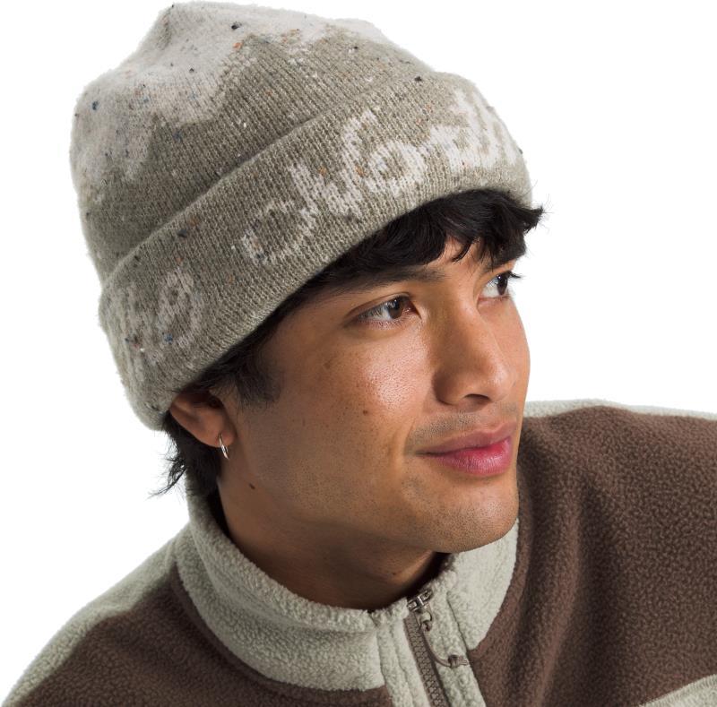 Cabin Mountainscape Beanie - clay grey / white dune 1