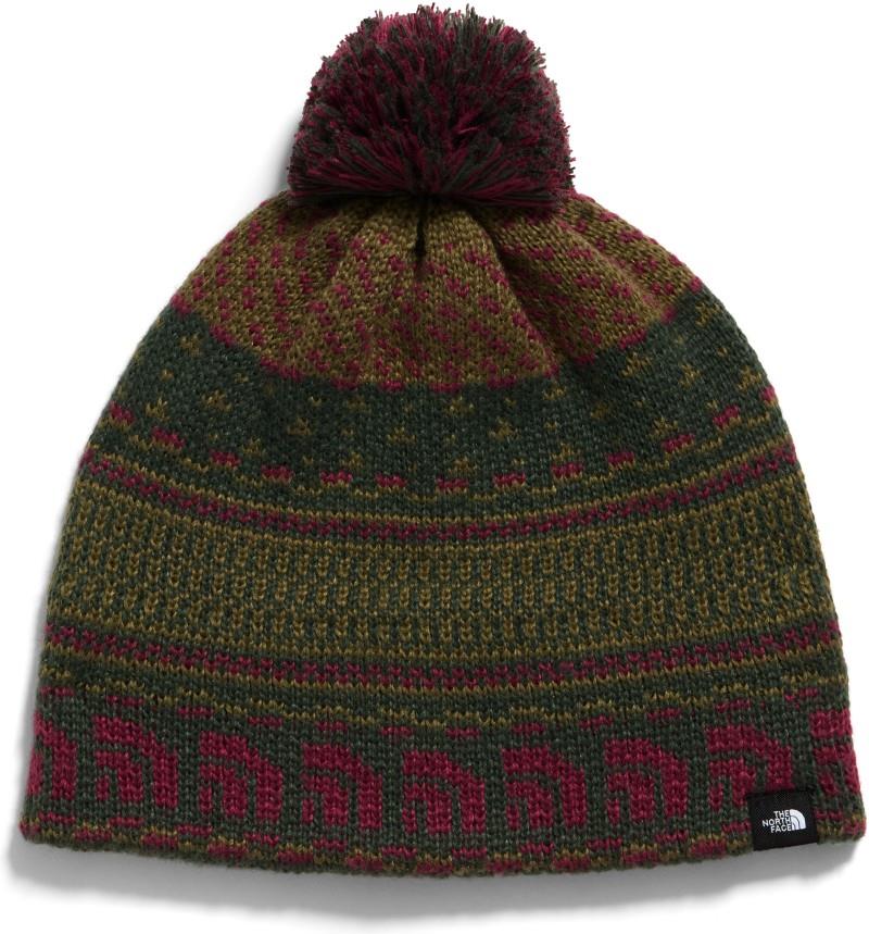 Cabin Ski Tuke - bottle green jacquard / pom 1