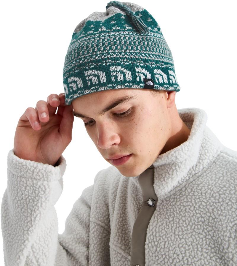 Cabin Ski Tuke - pacific teal jacquard / tassel 1