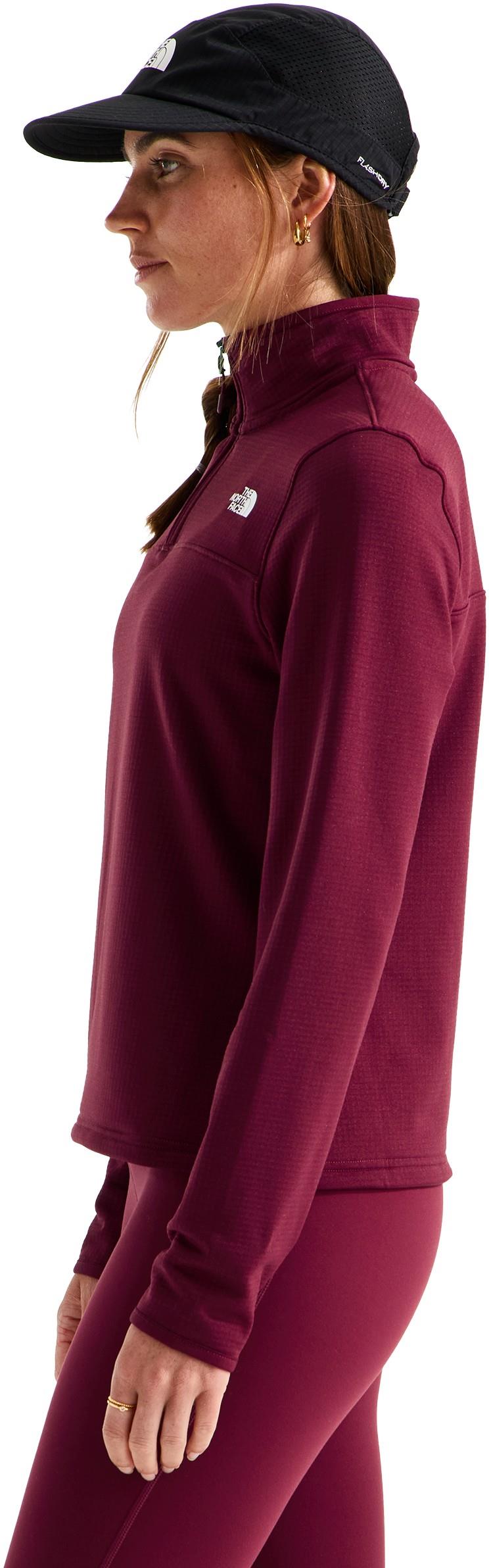 Cedar Trail Grid Fleece Quarter Zip Jacket - Womens - burgundy crush 1