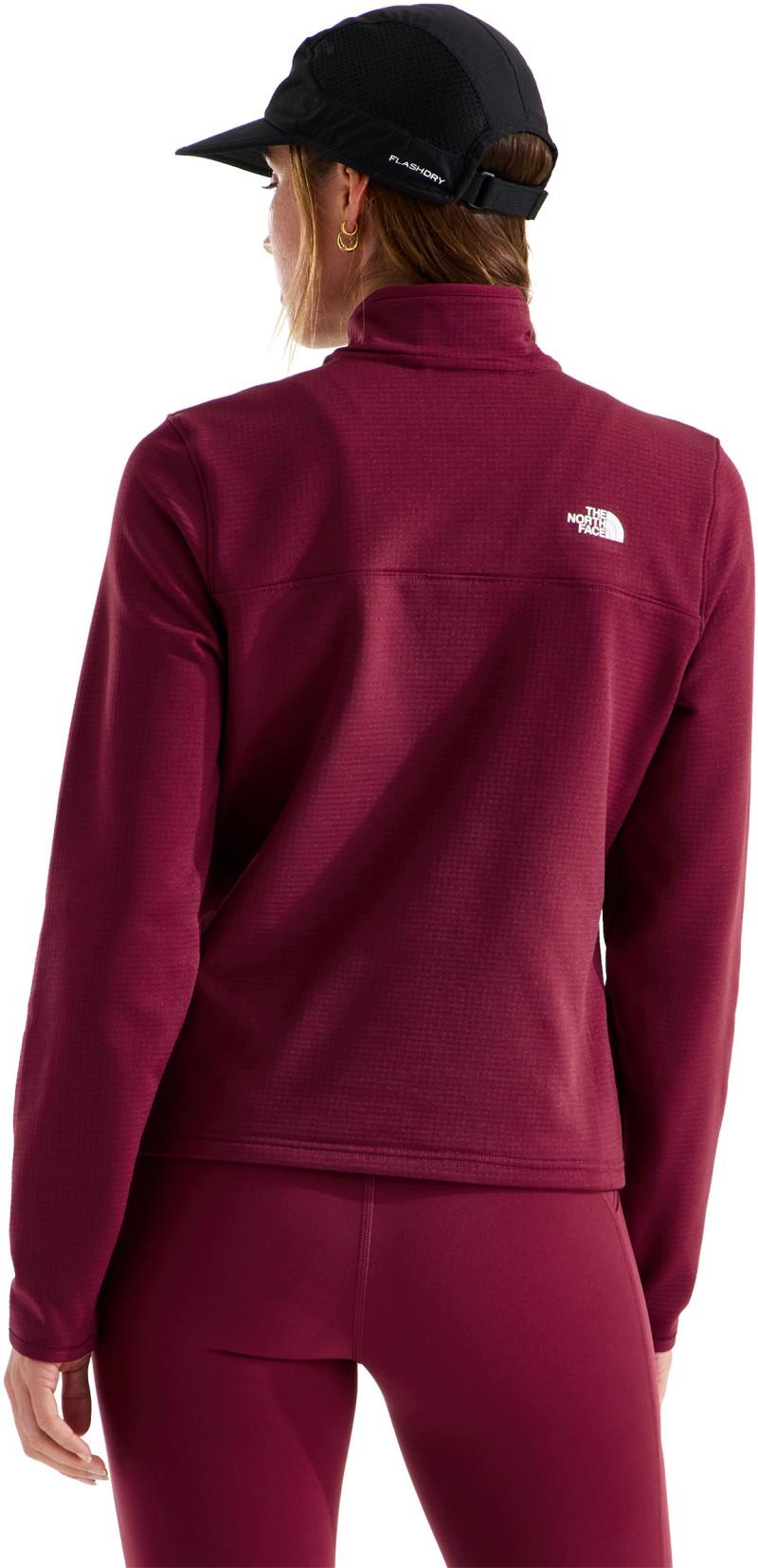 Cedar Trail Grid Fleece Quarter Zip Jacket - Womens - burgundy crush 1