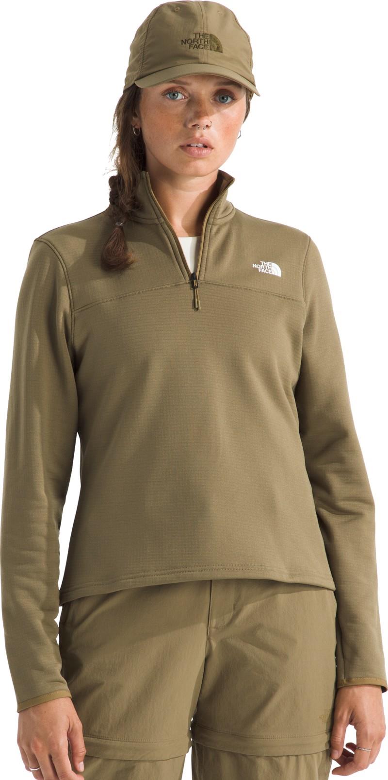 Cedar Trail Grid Fleece Quarter Zip Jacket - Womens - cedar 1