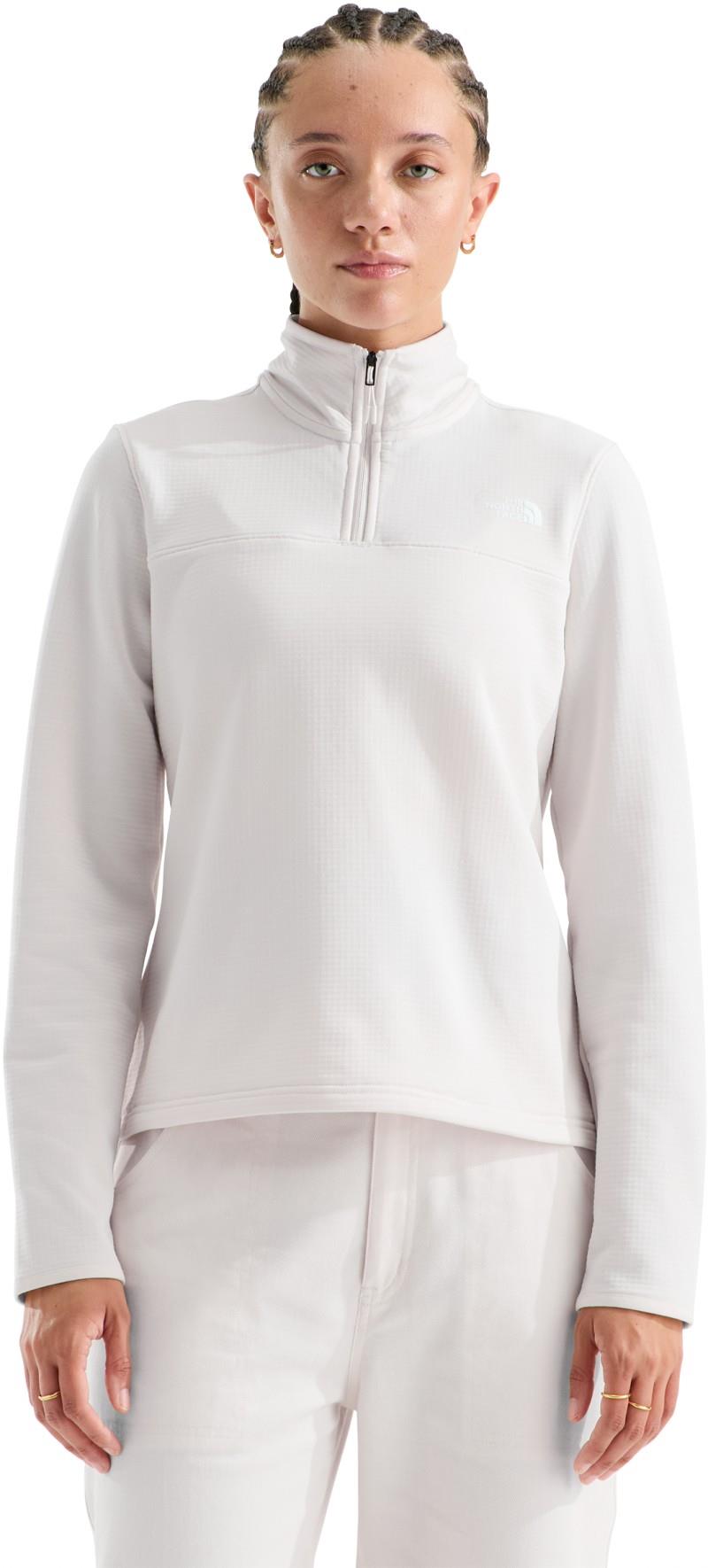 Cedar Trail Grid Fleece Quarter Zip Jacket - Womens - white dune 1