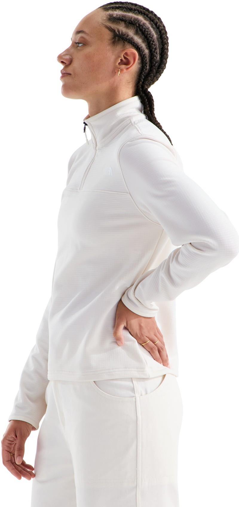 Cedar Trail Grid Fleece Quarter Zip Jacket - Womens - white dune 1