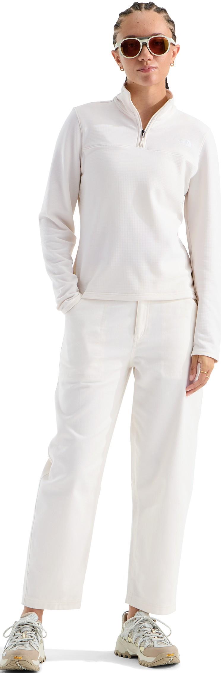 Cedar Trail Grid Fleece Quarter Zip Jacket - Womens - white dune 1