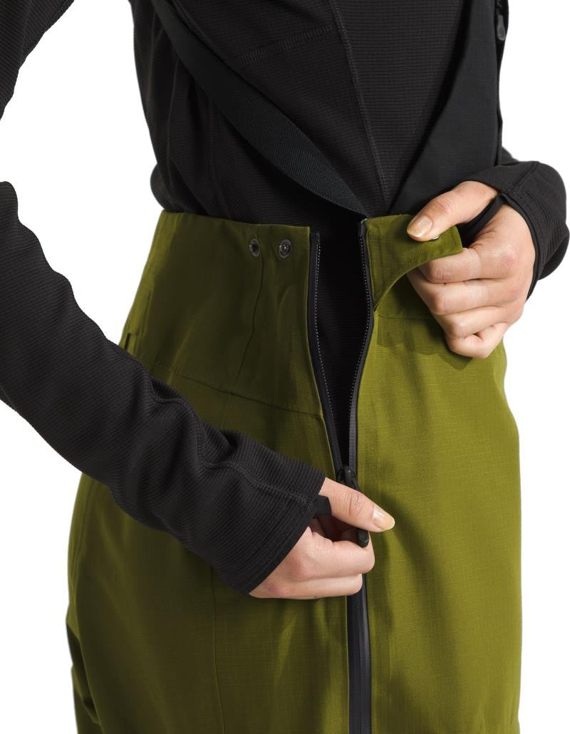 Ceptor Bibs, Long - Womens - forest olive / tnf black 1