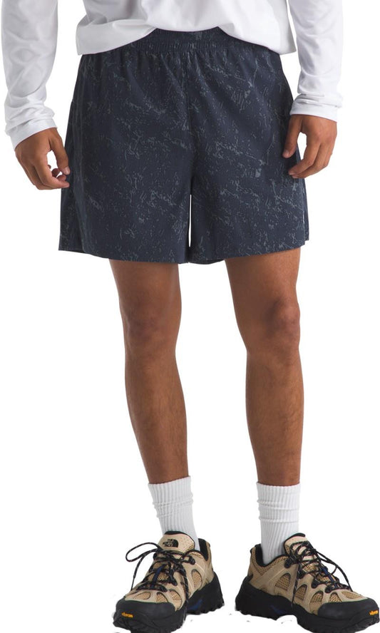 Class V Pathfinder Printed Pull-On Shorts, 5" Inseam - Mens - summit navy rock texture print 1
